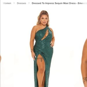 Sequin evening gown. New with tags. Cut out in chest area and high slit in front
